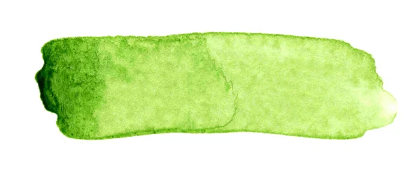 Mancha Verde Escova Aquarela Marcador Rabiscar Tinta Cor Água Branco — Fotografia de Stock