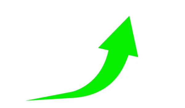アイコン ビジネスと金融の概念のための矢印記号緑の上昇矢印記号 方向矢印記号 進捗状況の成長と成功の概念 — ストックベクタ