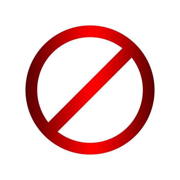 Kruh Zákaz Značky Červená Izolované Bílé Prázdný Zákaz Označení — Stockový vektor