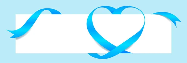 Modèle Coeur Forme Ruban Bleu Clair Pour Fond Bannière Carte — Image vectorielle