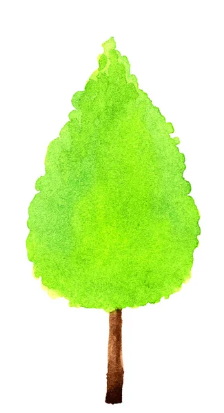 Baum Aquarell Illustration Baum Aquarell Handgezeichnete Kunstmalerei — Stockfoto