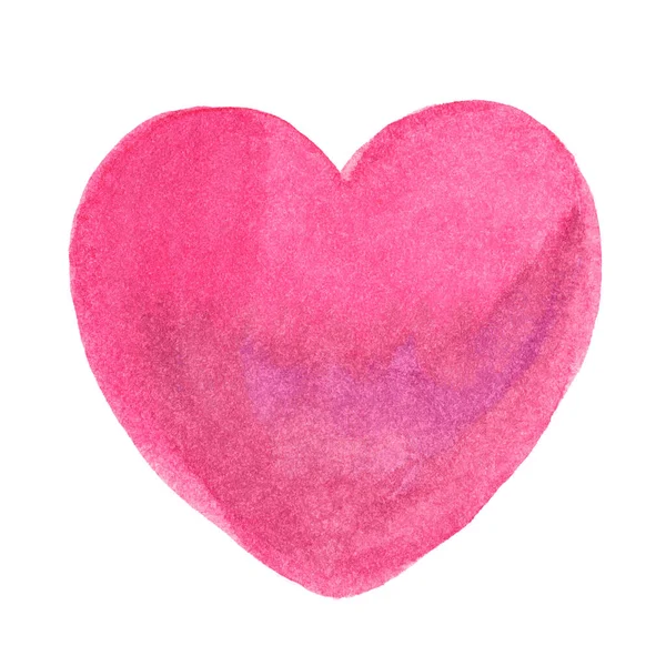 Cor Rosa Aquarela Forma Coração Para Adesivo Clip Art Cor — Fotografia de Stock