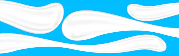 Брызги Молока Баннера Брызги Белого Молока Форма Капельного Молока Выделенная — стоковый вектор