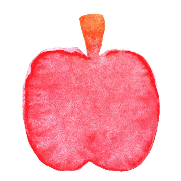 Roter Apfel Aquarell Handgezeichnet Clip Art Apfel Rot Kinderkunstkonzept — Stockfoto