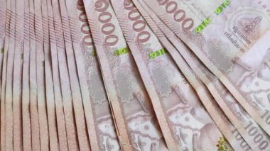 Tayland 1000 baht banknotları, yakın çekim, Para, Nakit, zenginliği sembolize eden, ekonomi, iş ve finansal başarı