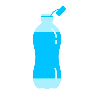 Okyanus kirliliğini önlemek için plastik kapaklı plastik şişe. Plastik atık, deniz koruması ve sürdürülebilir ambalaj tasarımı konuları için ideal