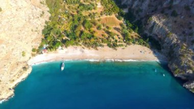 Türkiye 'de Kelebek Vadisi' nin hava manzaralı güzel plajı, Fethiye