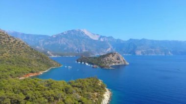 Fethiye 'deki Oludeniz Körfezi' nin havadan görüntüsü