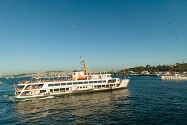 Yolcu feribot gemisi İstanbul, Türkiye 'deki Boğaz' da bulunuyor.