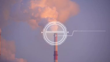 Sanayi borularından sanal dijital ekran ile atmosfere emisyon