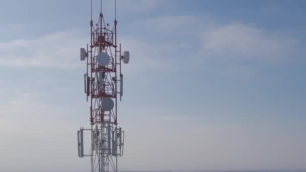 Torre Telecomunicaciones Sistema Inalámbrico Digital Conexión Antena Desarrollo Los Sistemas — Vídeos de Stock