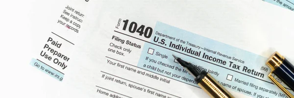 Form 1040 U.S. Individual Income Tax, Time of refund of tax. Wide banner