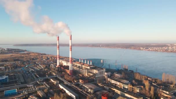 Problema Ambiental Poluição Fumar Fábrica Zona Industrial — Vídeo de Stock