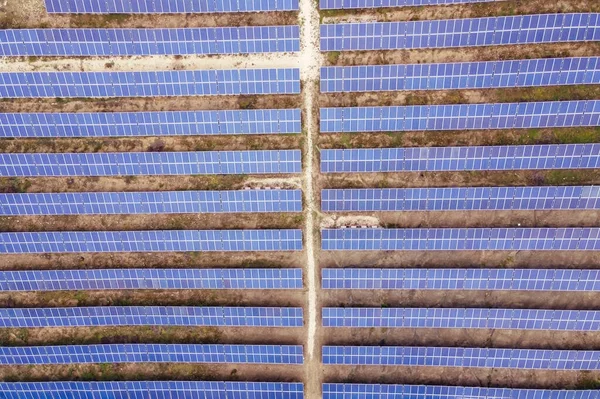 Güneş enerjisi için dağdaki güneş panelleri. Yenilenebilir ve yeşil enerji kaynağı