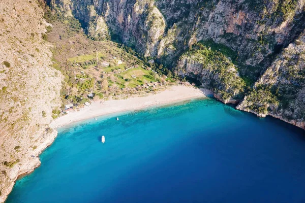 Mare Costa Aerea Paesaggio Scogliere Nella Valle Delle Farfalle Turchia — Foto Stock