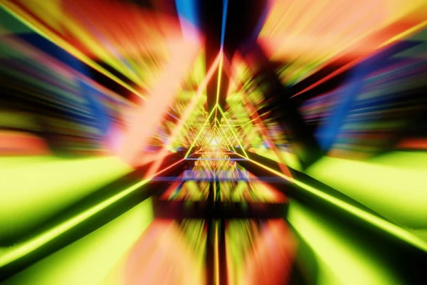 Abstract Acceleration Speed Motion through light tunnel. Technology background, 3d render