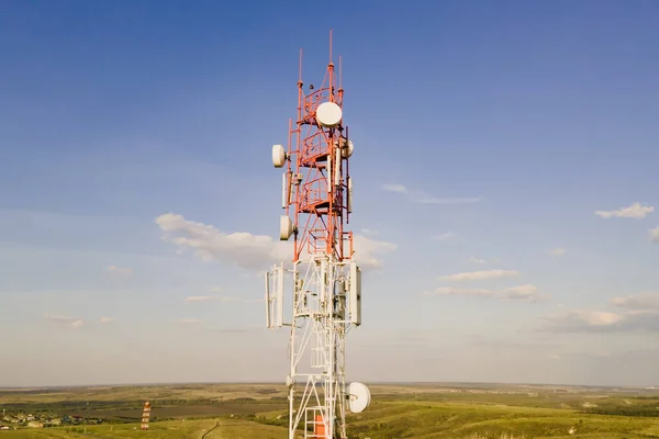 Telecommunication tower of 4G and 5G cellular. Base Station or Base Transceiver Station telecom.