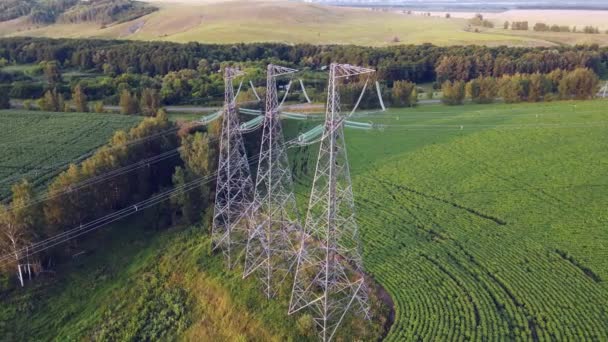 Transmission tower, power tower or electricity pylon — Vídeo de stock