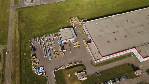 Industriegebiet Und Lagerhaus Der Firma Luftaufnahme — Stockvideo