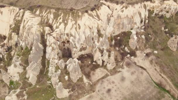 Αεροφωτογραφία Του Βράχου Της Καππαδοκίας Στο Πάρκο Goreme Φημισμένος Προορισμός — Αρχείο Βίντεο