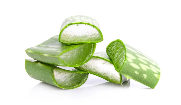 Aloe Vera Beyaz Arka Planda Izole — Stok fotoğraf