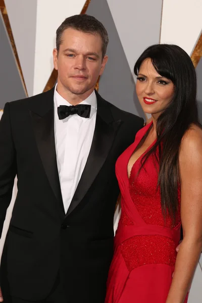 Matt Damon, Luciana Barroso — Foto de Stock