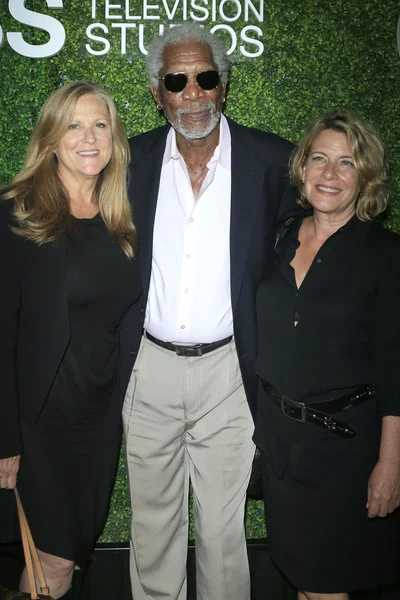 Lori McCreary, Morgan Freeman, Barbara Hall — Zdjęcie stockowe
