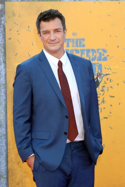 Los Angeles Aug Nathan Fillion Suicide Squad Premiere Village Theater — Stock Photo, Image