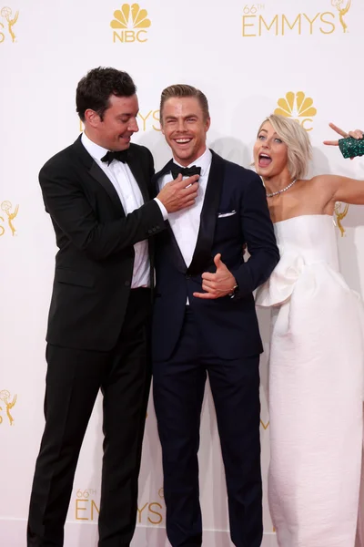 Jimmy Fallon, Derek Hough, Julianne Hough — Stockfoto