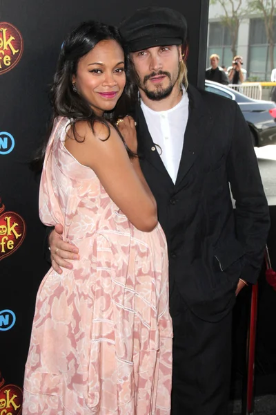 Zoe Saldana, Marco Perego — Stock Photo, Image