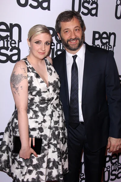 Lena Dunham, Judd Apatow — Stockfoto