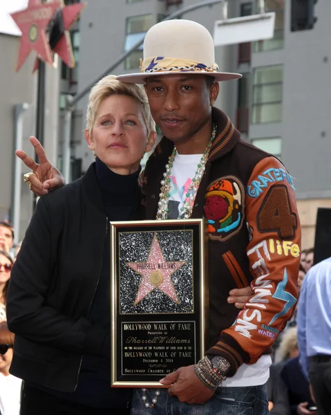 Ellen Degeneres, Pharrell Williams — Fotografia de Stock