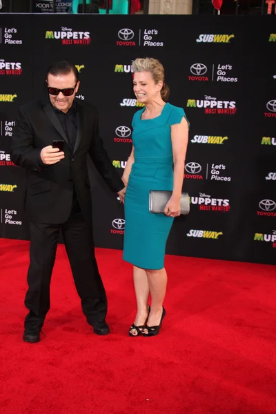 Ricky Gervais, Jane Fallon — Foto de Stock