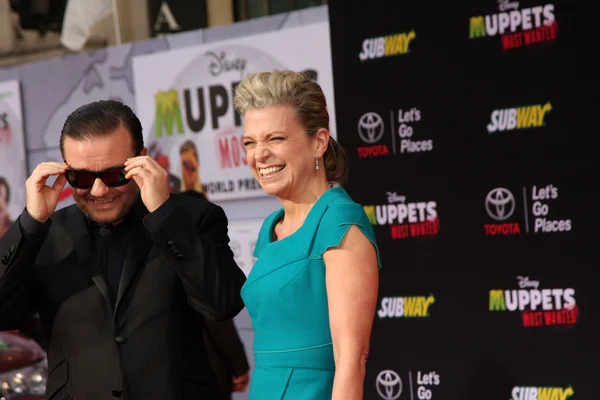 Ricky Gervais, Jane Fallon — Stok fotoğraf