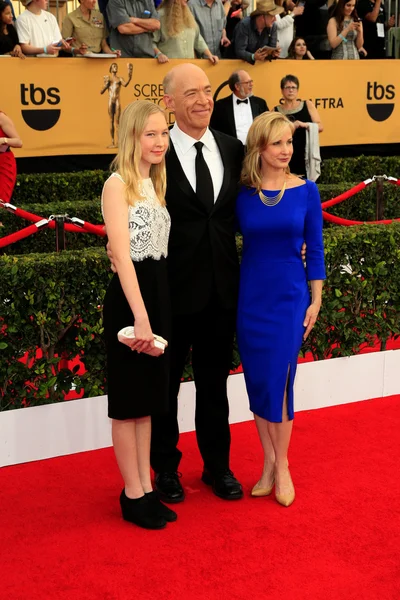 JK Simmons, wife, daughter — Stock Photo, Image