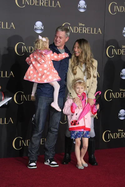 Eric Dane, Rebecca Gayheart, daughters — Stock Photo, Image