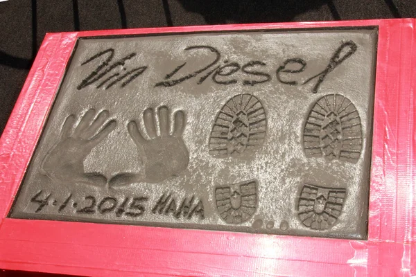 Vin Diesel Hand and Foot Prints — Stock Photo, Image