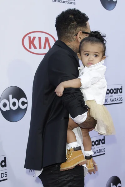 Chris Brown, córka Royalty — Zdjęcie stockowe