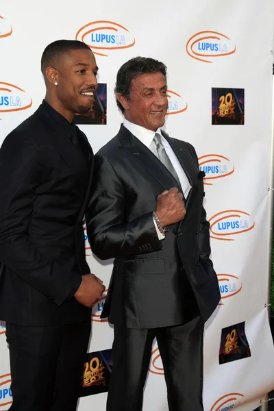 Michael b Jordanien, sylvester stallone — Stockfoto