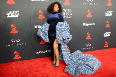 Jennifer Hudson, Los Angeles 'ta 30 Ocak 2026' da Los Angeles Kongre Merkezi 'nde yılın MusiCares Person of the Year Organizasyonu IHO Mariah Carey' de.