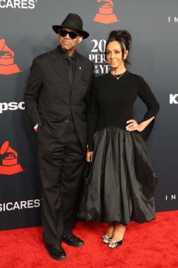 Jimmy Jam, Lisa Harris, Los Angeles, CA 'da 30 Ocak 2026' da Los Angeles Kongre Merkezi 'nde yılın MusiCares Performansı IHO Mariah Carey etkinliğinde.