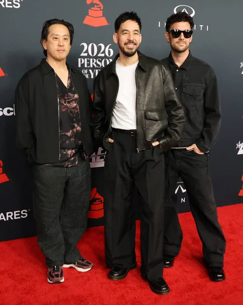 Joe Hahn, Mike Shinoda, Colin Brittain, MusiCares Yılın Adamı IHO Mariah Carey etkinliği 30 Ocak 2026 tarihinde Los Angeles, CA