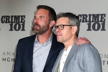 Ben Affleck, Matt Damon 10 Şubat 2026 'da Los Angeles, CA' da, Broadway 'deki United Theater' daki Suç 101 Dünya Premiere 'de.