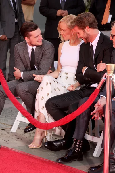 Josh Hutcherson, Jennifer Lawrence, Liam Hemsworth —  Fotos de Stock