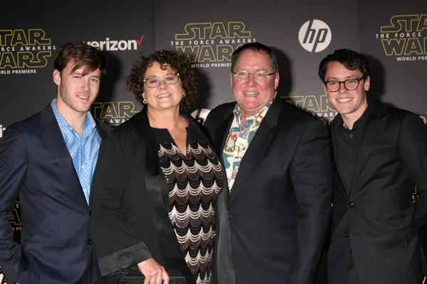 John Lasseter, wife, sons — Stock Photo, Image