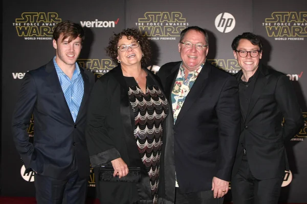 John Lasseter, wife, sons — Stock Photo, Image