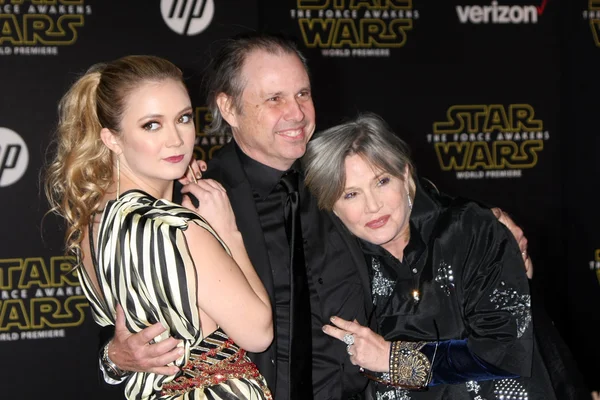 Billie Lourd, Todd Fisher, Carrie Fisher — Stok fotoğraf