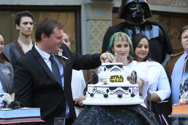 Australische Star Wars fans trouwen in een Star Wars-thema bruiloft — Stockfoto