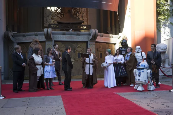 Os fãs australianos de Star Wars se casam em um casamento com tema de Star Wars — Fotografia de Stock