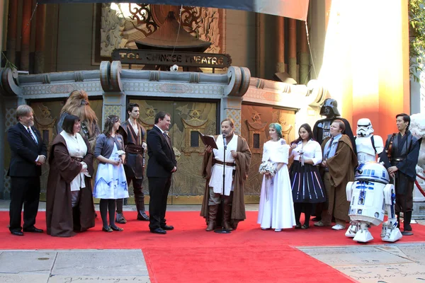 Aficionados australianos de Star Wars se casan en una boda temática de Star Wars —  Fotos de Stock